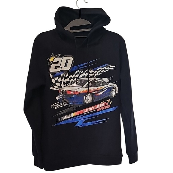 Other - Black Graphic Hoodie with Car Design S